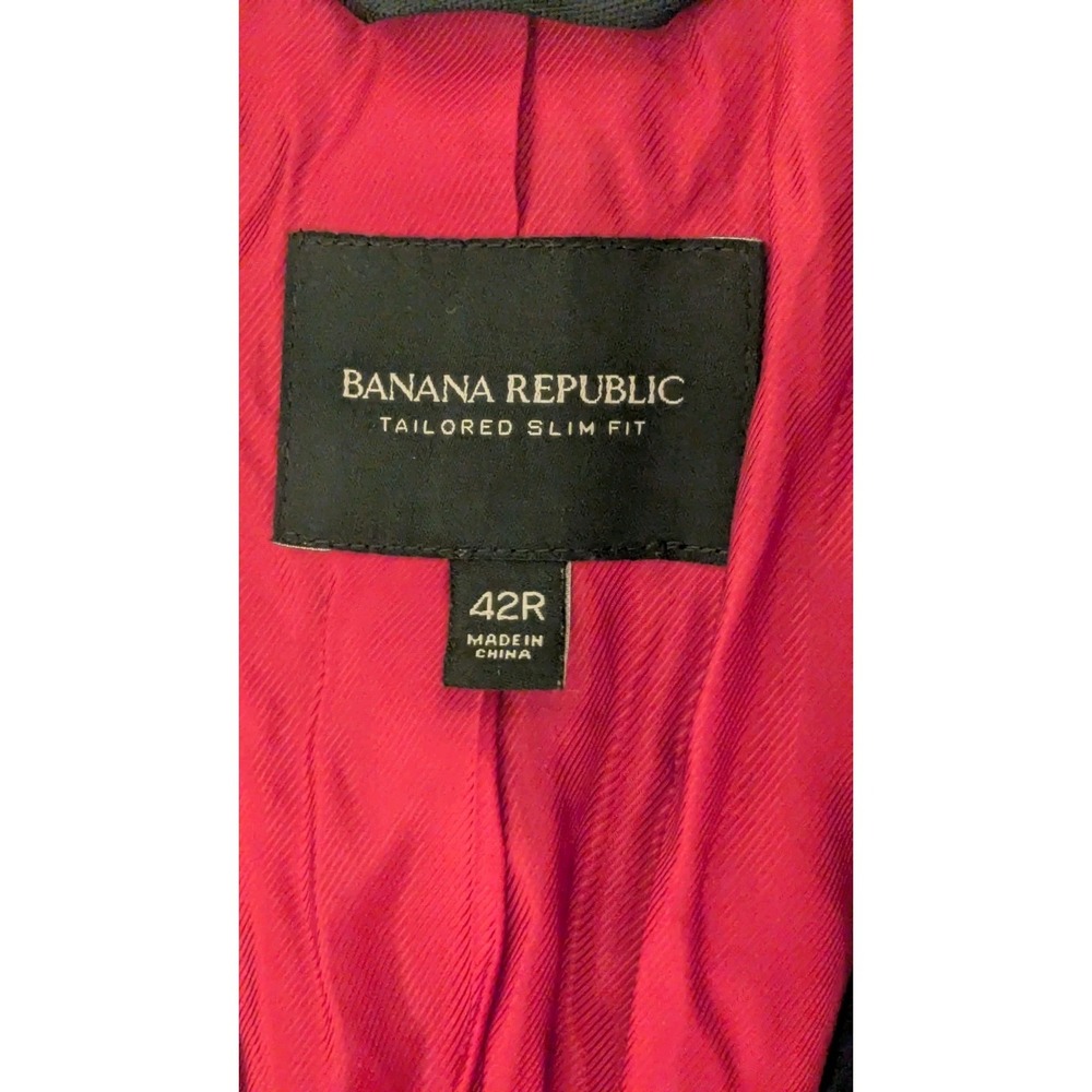 Banana Republic Blazer 42R Black Velvet Tailored Slim Fit Smoking Lounge Jacket - Picture 7 of 12
